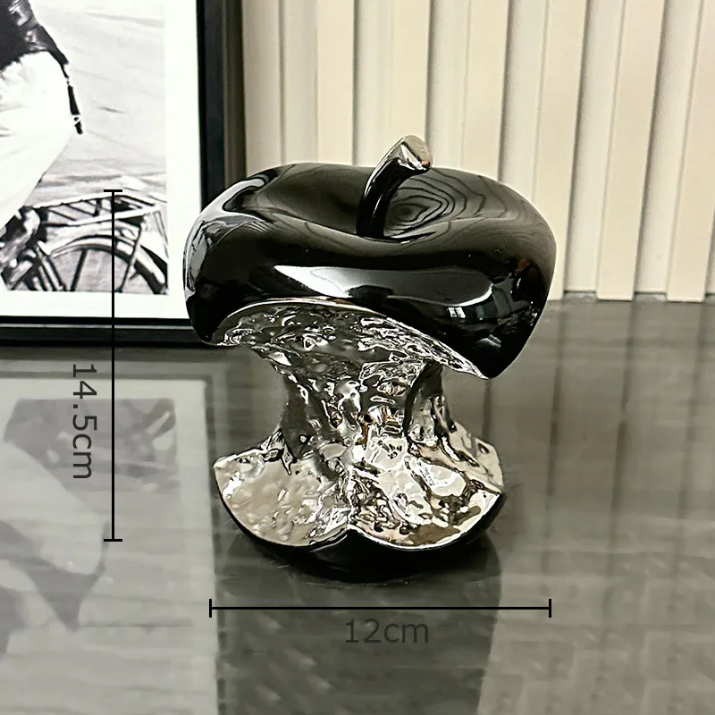 

Статуэтка с посеребренными фруктами и яблоками A Gnawed, украшение для стола, керамические поделки, скульптура для комнаты, эстетический Декор