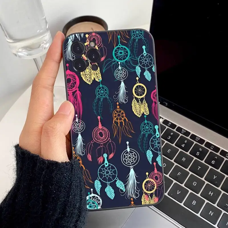 Dream Cather Feathers Phone Case For iPhone 14 11 12 13 Mini Pro XS Max Cover 6 7 8 Plus X XR SE 2020 Funda Shell