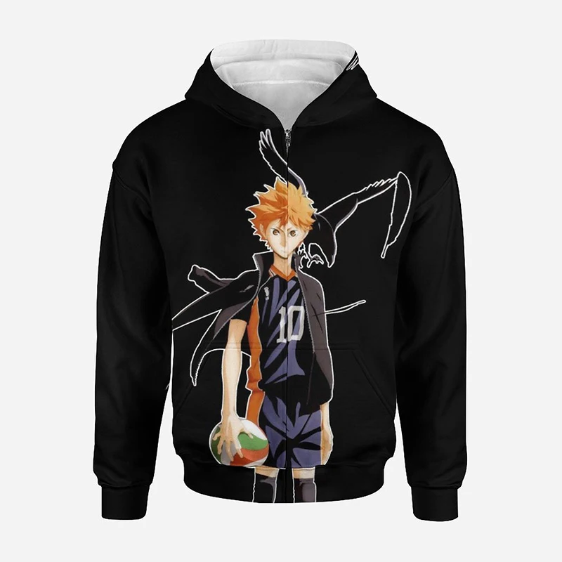 

Haikyuu Cartoon Anime 3D Print Fashion Zip up Hoodie Boy Girl Kids Kawaii Sweatshirt Tops Casual Zipper Hoody Men Women Children