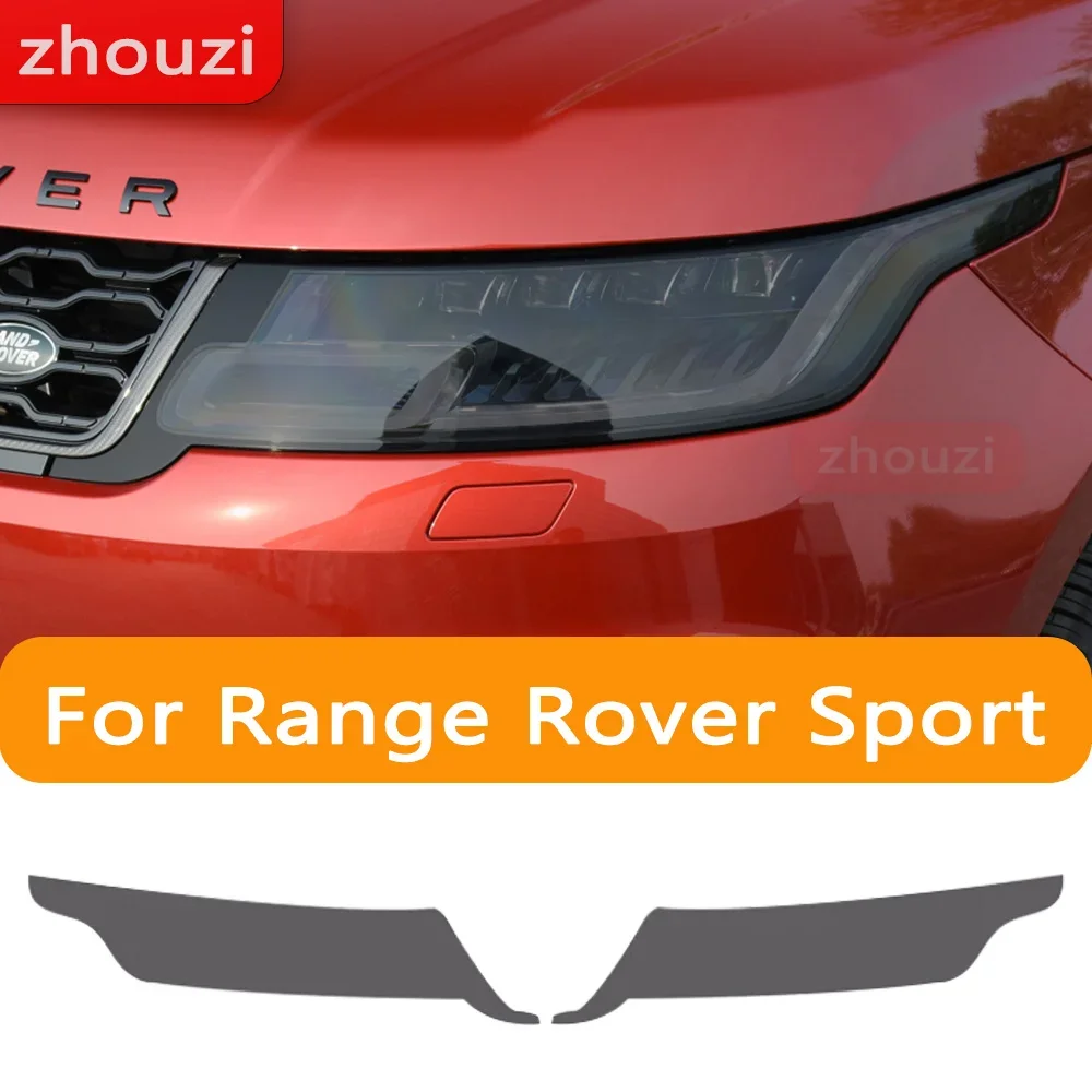 Фото 2 шт. для Range Rover Sport L494 2014-2017 2018-2022 2021, оттенок автомобильных фар, черная защитная пленка, прозрачная наклейка из ТПУ №1