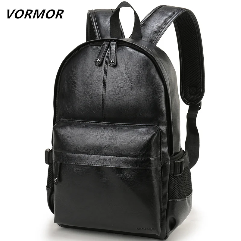 

VORMOR Brand Men Backpack Leather School Backpack Bag Fashion Waterproof Travel Bag Casual Leather Book Bag Male