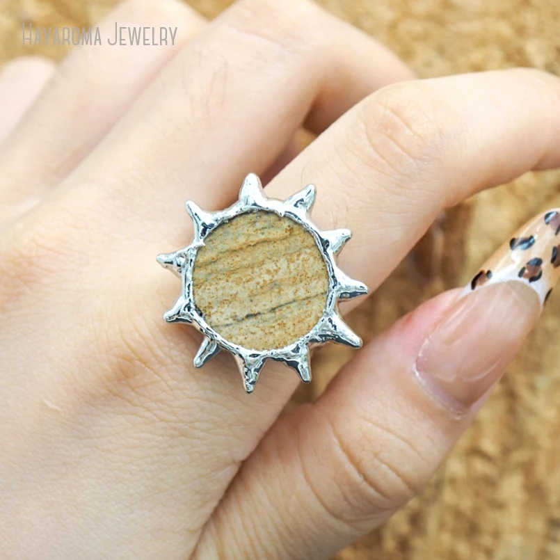 2шт полудрагоценный камень изображение яшмы бриллиант Y2k оптовая продажа