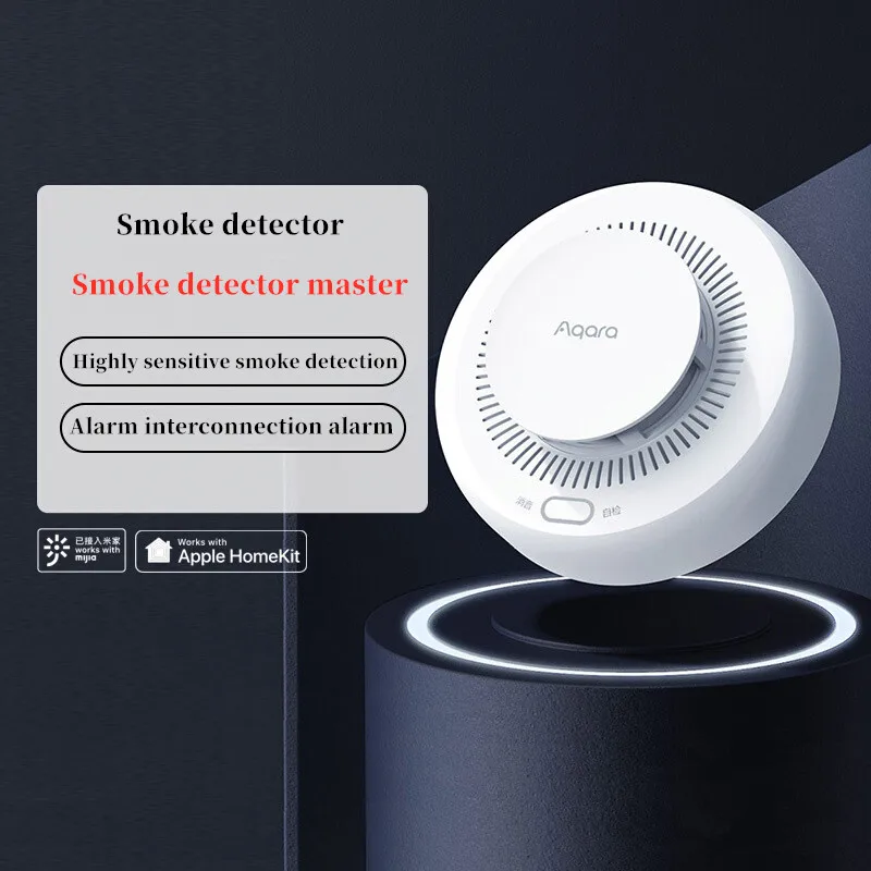 Фото Aqara детектор дыма датчик Zigbee 3,0 умный монитор пожарной сигнализации звуковое оповещение приложение домашней безопасности работает с Xiaomi Mi home Homekit №5