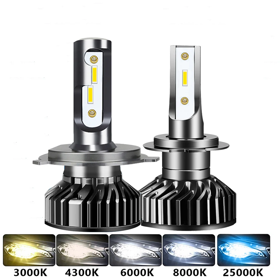 2 шт. Автомобильный фара H4 LED H7 18000LM 110W CSP H1 H3 H8 H11 9005 HB3 9006 HB4 4300K 6000K Автофары LED для он.