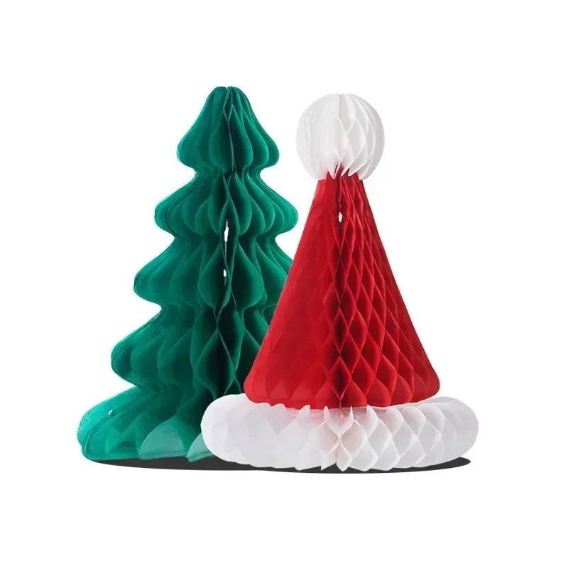 

Christmas Theme Series Decoration Supplies Honeycomb Pendant Christmas Tree Hat Scene Layout