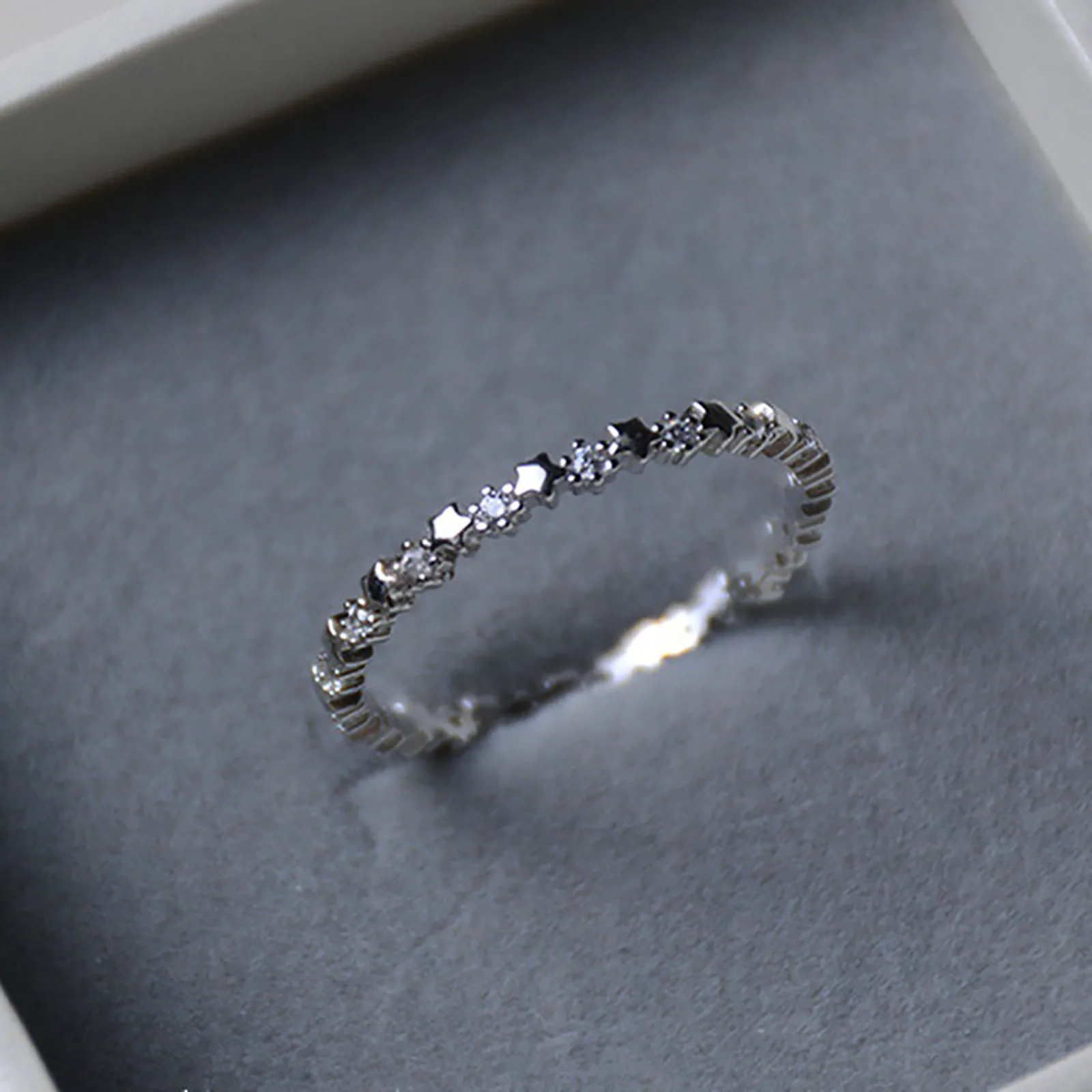 

Rhinestone Star Ring Popular Exquisite Ring Simple Fashion Jewelry Popular Accessories Silver Ring Packs