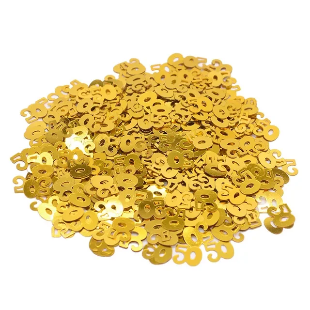 

Gold Sequins Number 18 30 40 50 60 Anniversary Decor Acrylic Confetti Table Scatters for Adult Birthday Party Decoration