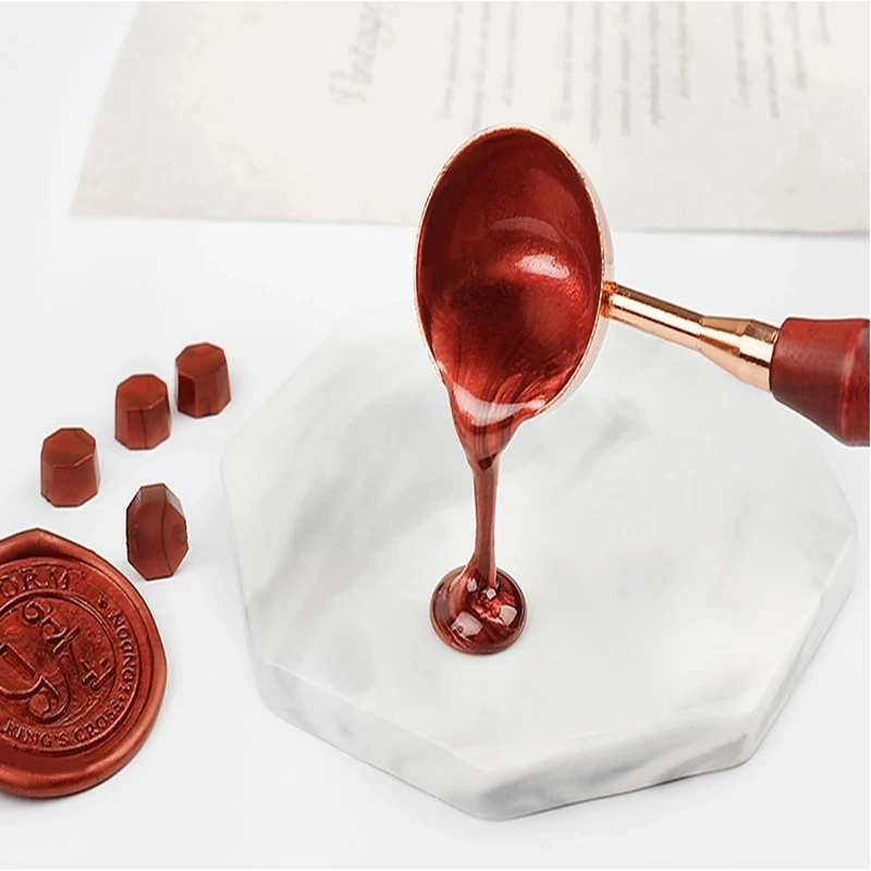 100 шт. разноцветные восковые бусины Octagon Retro DIY штамп воск для изготовления