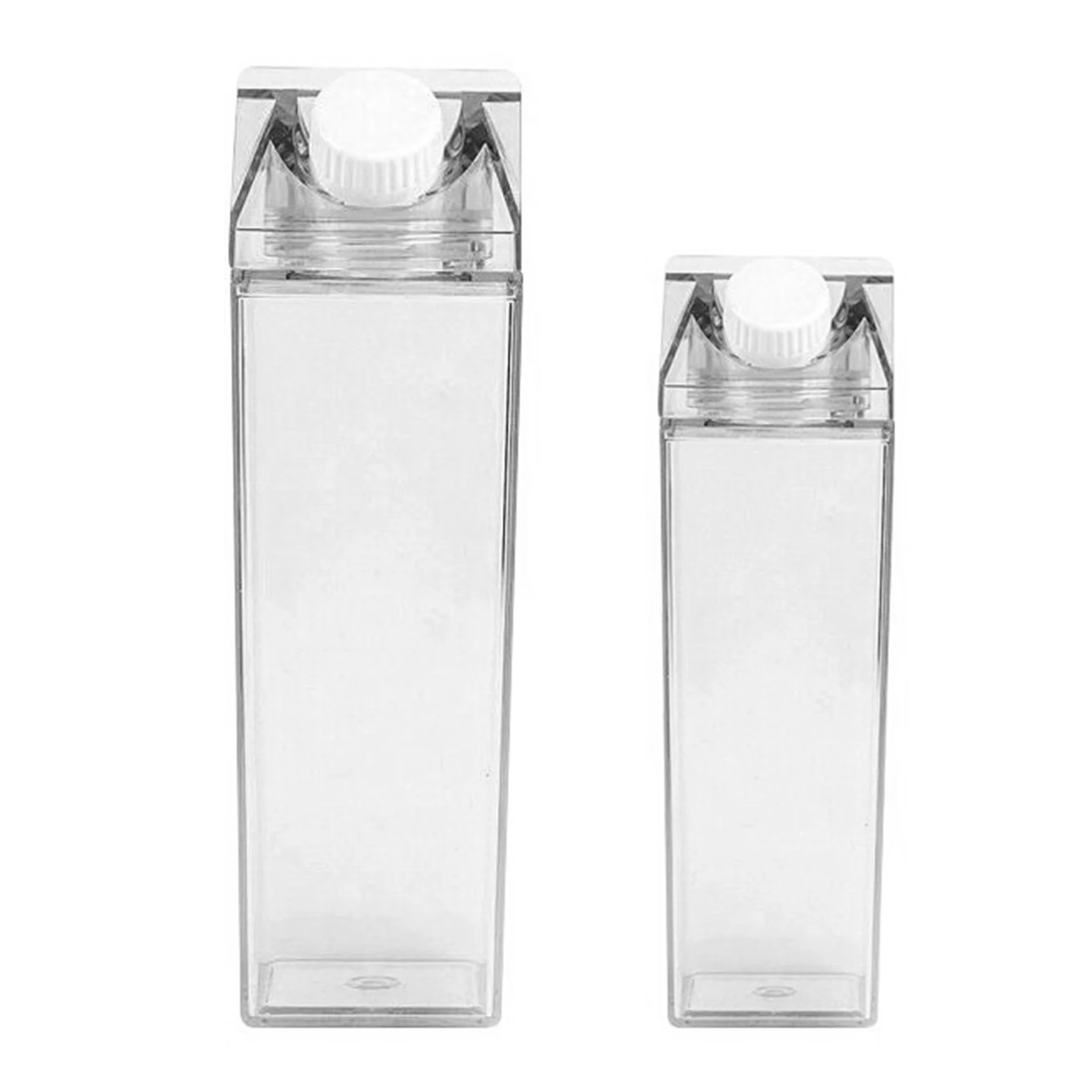 

2 шт. прозрачная Квадратная бутылка для молока, сока, воды, портативная пластиковая чашка, картонная бутылка для молока, бутылка для воды, ули...