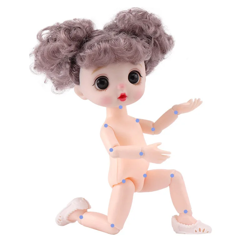 

New 16 Cm Bjd Doll 1/8 Nude Baby 3D Eyes 13 Joints Make-up Dress Up Cute Little Baby Girl Toys