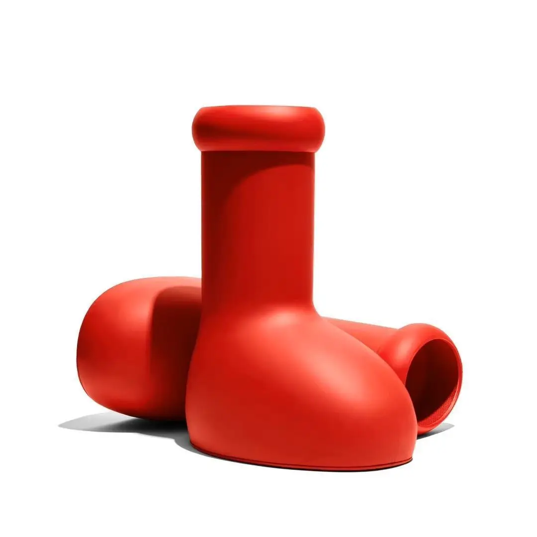 

Женские ботинки без шнуровки, красные однотонные ботинки с круглым носком, большие размеры, весна-осень