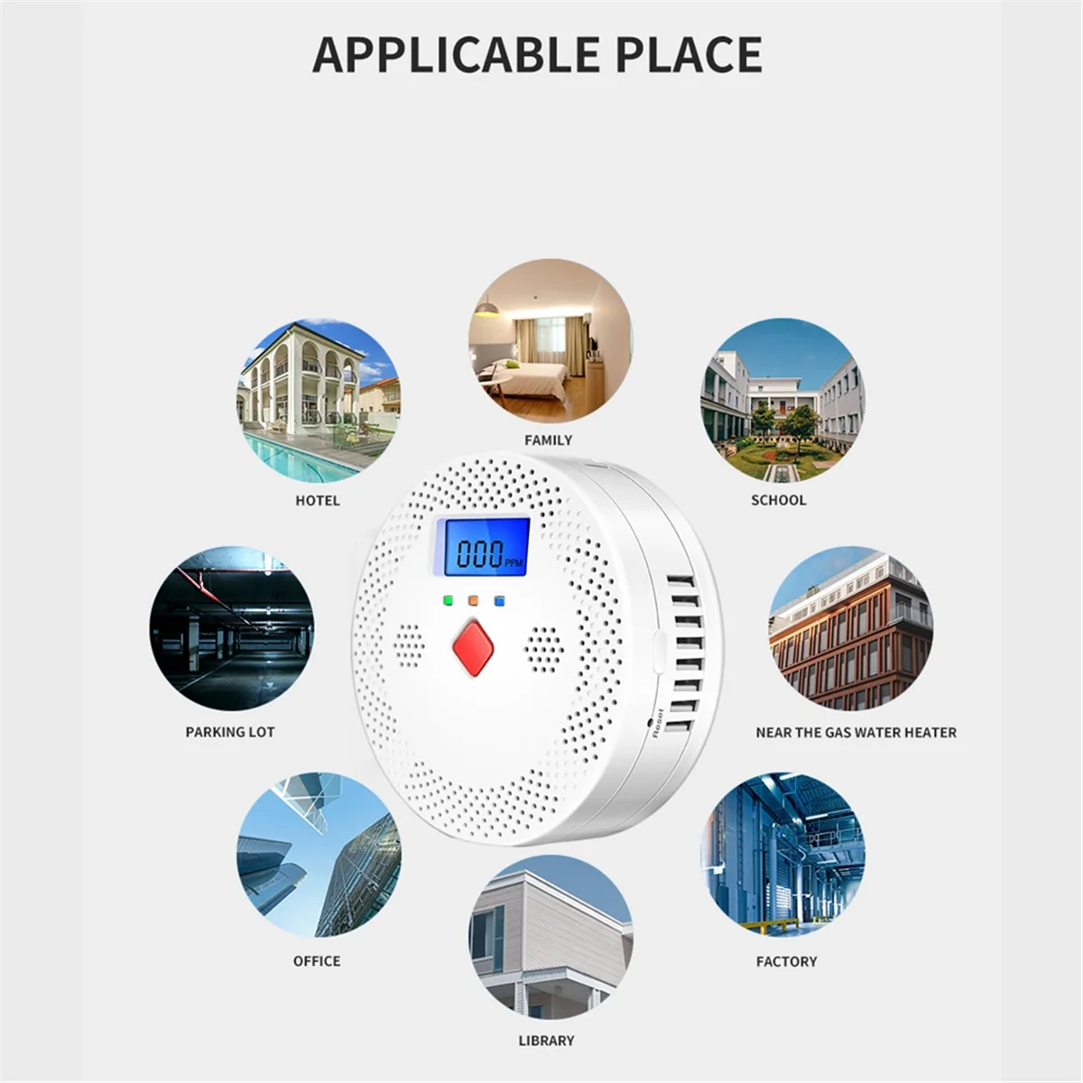 Детектор угарного газа Tuya Wi-Fi с ЖК-дисплеем звуковой сигнализатор скорости 70 дБ