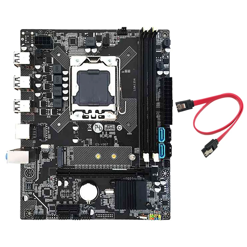 

X79 Motherboard LGA1356 Pin DDR3 REG ECC RAM M.2 NVME SATA3.0 Support M.2 Server Memory E5 CPU Six Core HM65 Chip