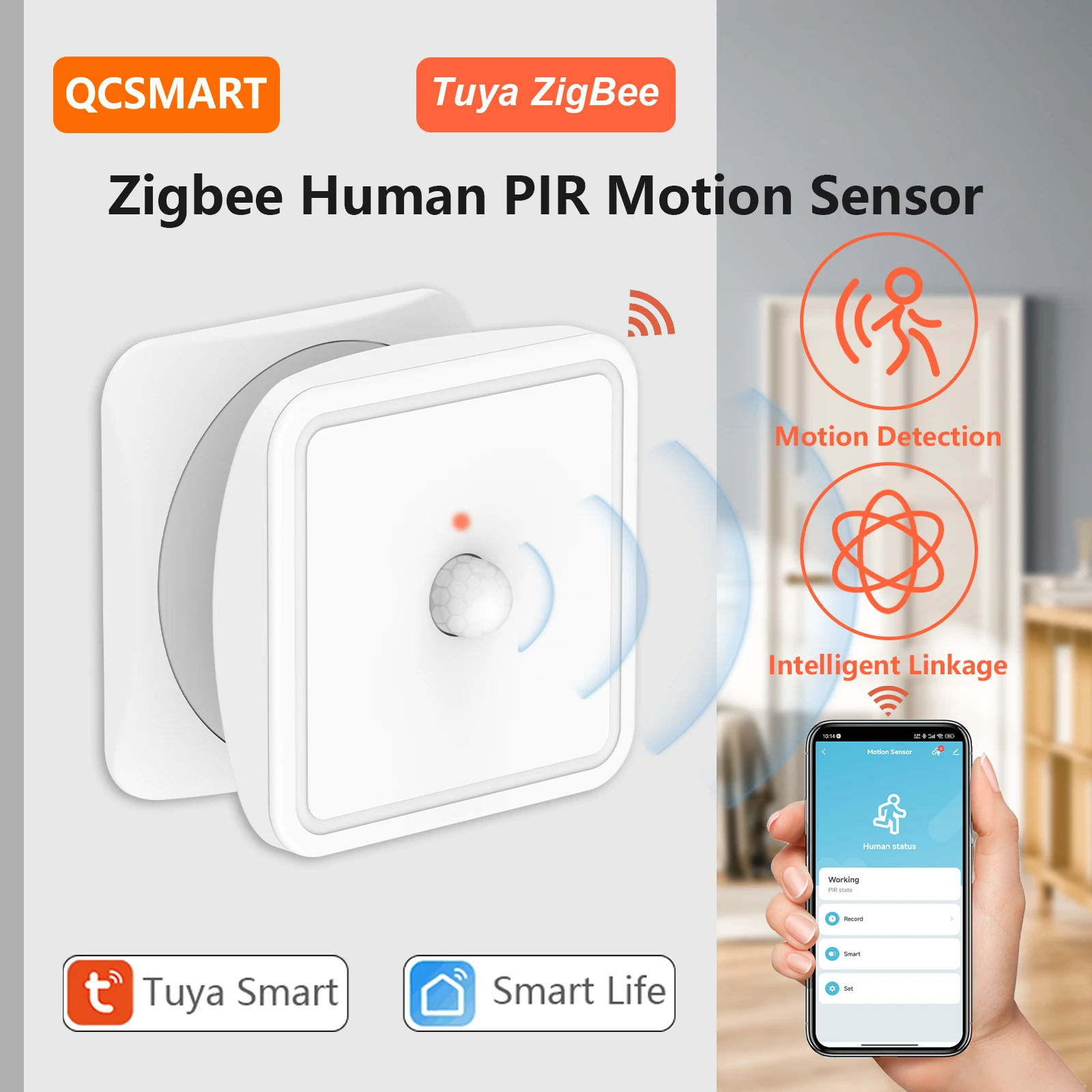 

Tuya Smart Life ZigBee Интеллектуальный датчик движения человека PIR Предупреждение о безопасности Домашняя защита Система управления связью сцены