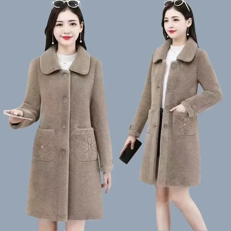 Стильная норковая куртка для женщин среднего и пожилого возраста свободный крой