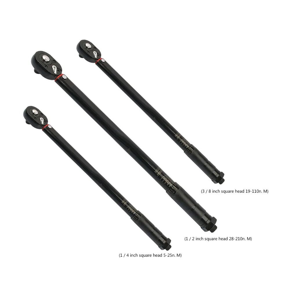 

1/4 3/8 /1/2 Torque Wrench Chrome Vanadium Steel Square Drive Car Repair Ratchet Socket Spanner for Maintenance Worker
