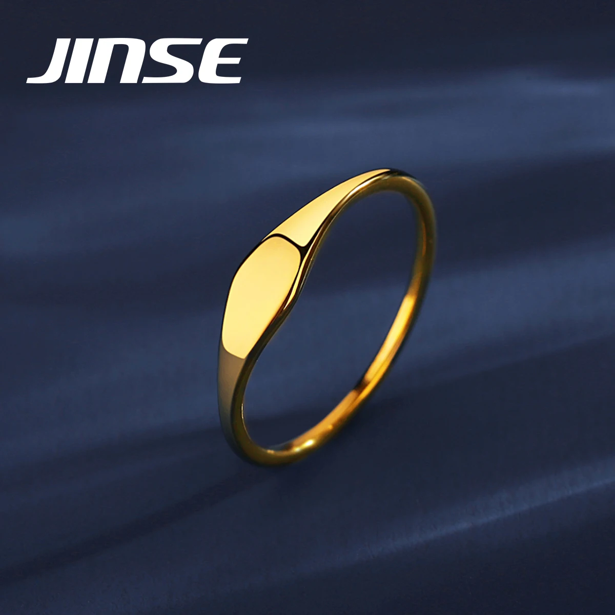 

Jinse Trendy Rings Stainless Steel Metal Gold Trending Summer Style Thin Ring for Women