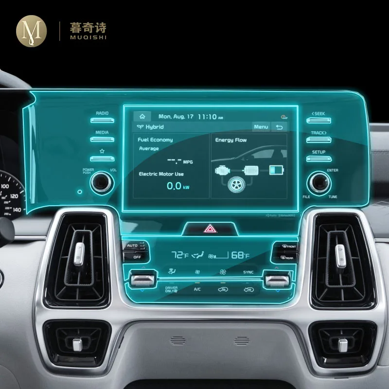 

For Kia Sorento MQ4 2021-2023 Car interior console Radio screen resist film transparent TPU PPF GPS navigation Film Anti scratch
