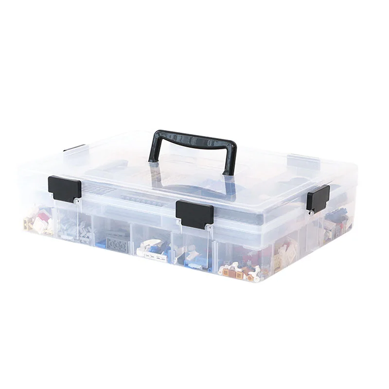 

Multi-slots Plastic Double Layers Storage Box for Building Block Organiseurs Easy Assastic Double Layers Convenient Useful LXY9