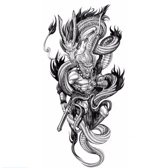 

Тату-наклейки с драконом, стойкие, водостойкие