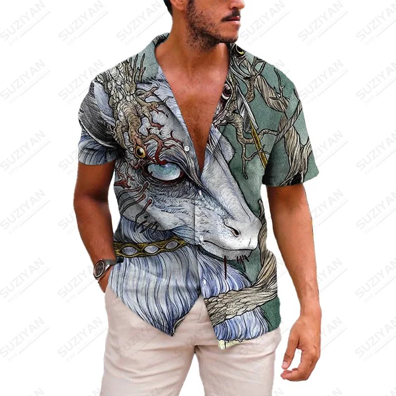 

Male Clothes Fashionable Summer For Men Collar Beautiful Patterns Solid Features Mens Clothes Urban Style Stand Collar