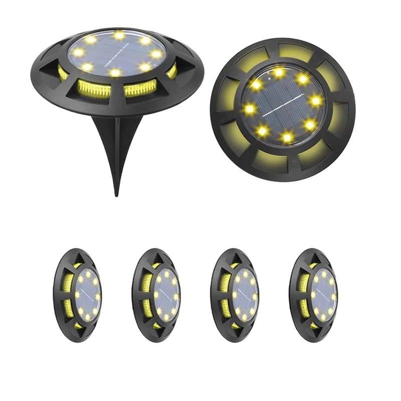 

4PCS Outdoor Solar Garden Lawn Lamp Waterproof Solar Power Floor Light Stair Path Underground Landscape Decoration