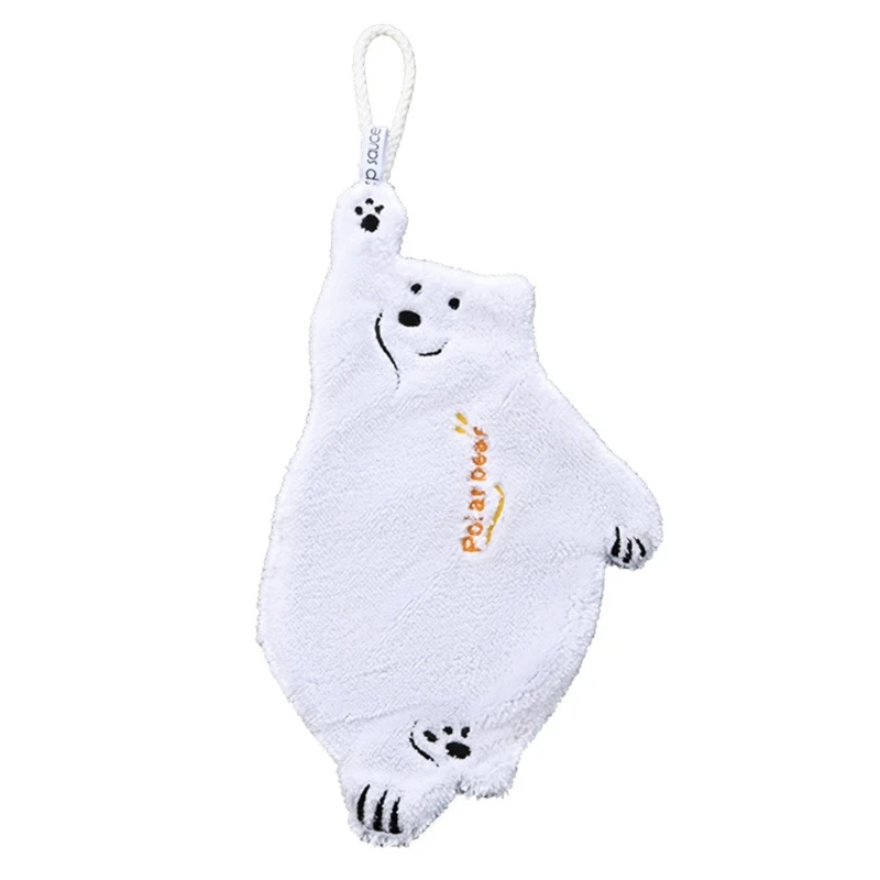 

Cute Bear Soft Hand Towel Hanging Towel Cloth Cleaning Rag Kitchen Accessories Dropship