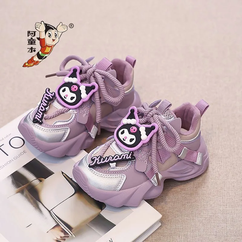 Спортивная обувь для девочек и детей с плюшевым рисунком Куроми модная зимняя