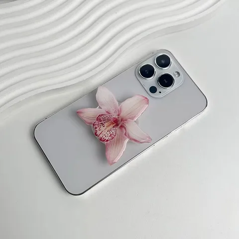 Акриловая розетка с орхидеей Cymbidium, держатель для телефона на заказ, складное кольцо, поддержка телефона, стиль, интернет-знаменитости 2025