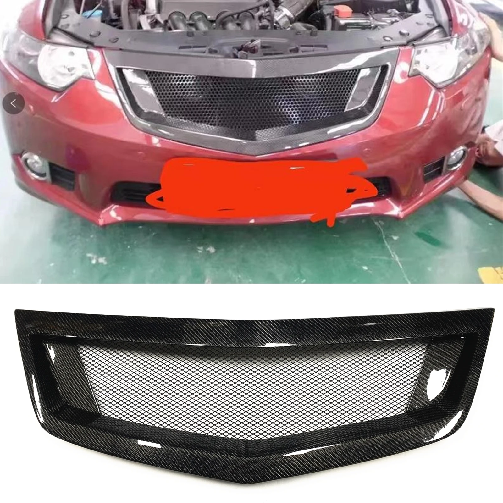 

Решетка передняя для автомобиля Acura TSX Honda Accord Euro R 2011-2014 из углеродного волокна