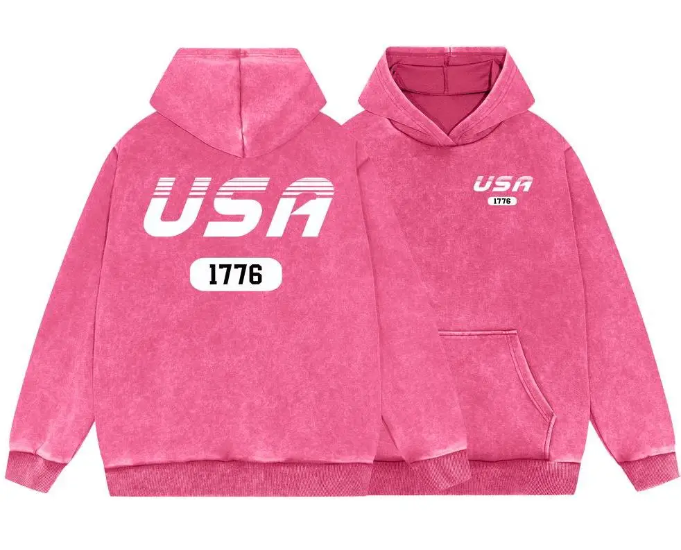 США 1786 мужская винтажная хлопковая толстовка с рисунком шрифтов простая