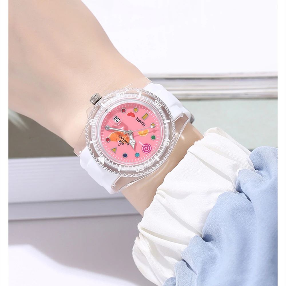 Часы наручные женские кварцевые с силиконовым ремешком роскошные модные милые