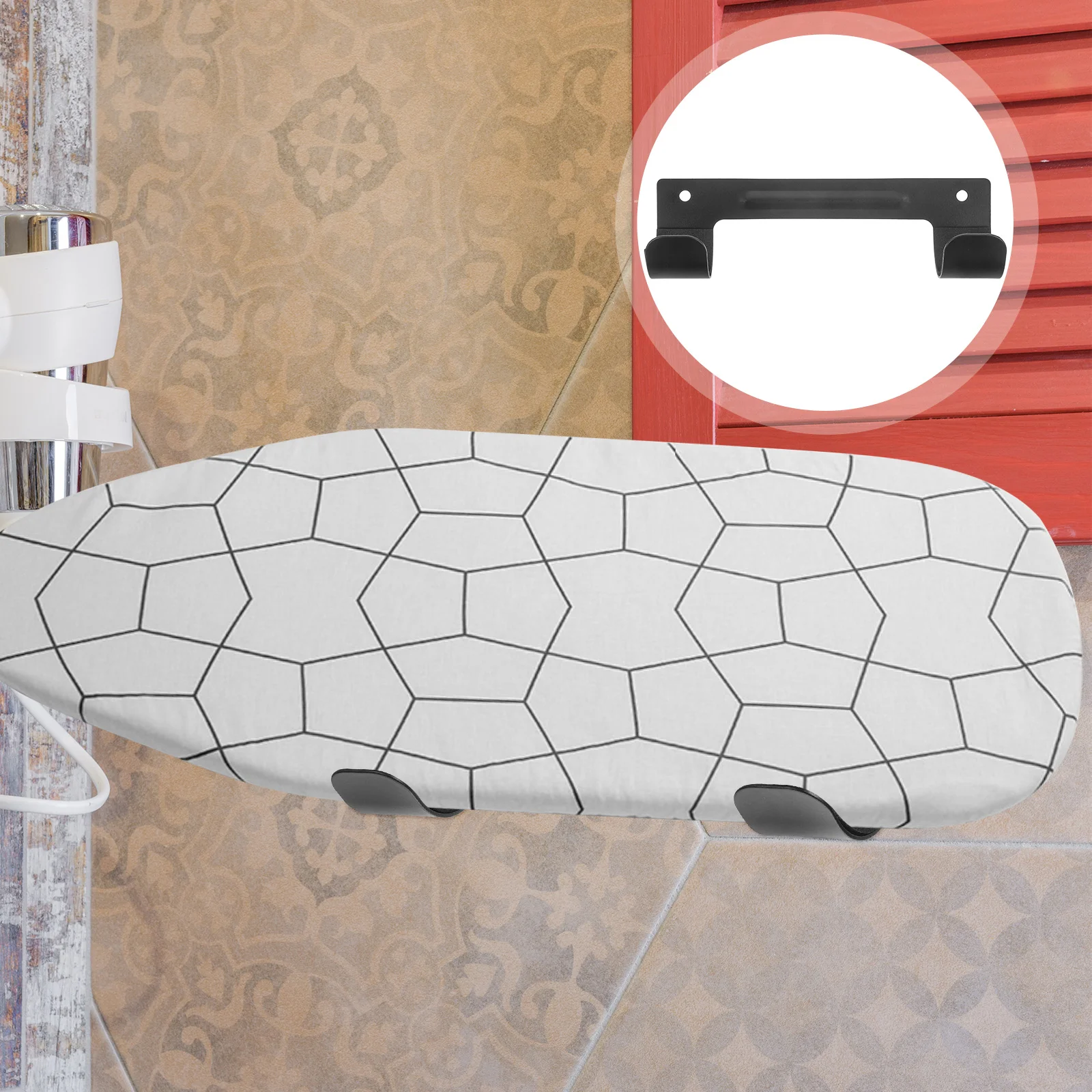 

Ironing Board Hanger Household Hanging Hook Hotel Storage Folding Rack Coat Wall Mount Door Eva Shelf Hangers