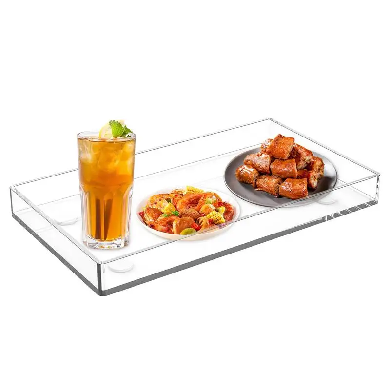 

Acrylic Serving Trays Rectangular Clear Display Organizer Acrylic Decorative Tray Organizer Coffee Table Nesting Trays For Food