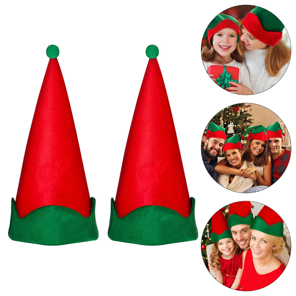 

4 Pcs Elven Pointed Hat Fun Christmas Festival Supplies Costume Prop Adult Tiara Party Gift Satin Child Dress Kids