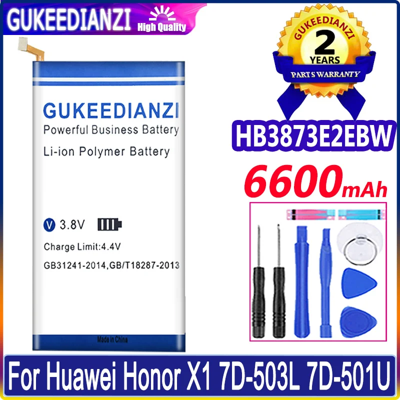 

HB3873E2EBW 6600mAh Battery For Huawei Honor X1 7D-503L 7D-501U Batteria + Free Tools
