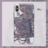 clmj cyberpunk flower skull phone case for iphone 11 112 13pro xr for samsung galaxy s22 ultra f52 s21 plus silicone cover cool