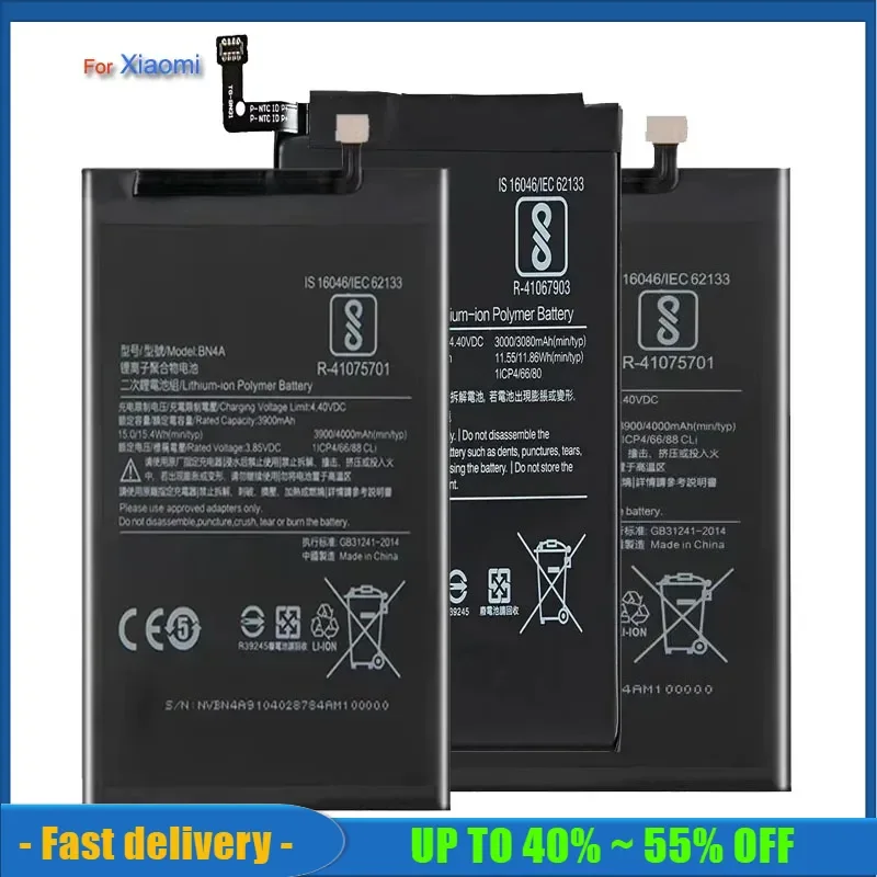 BM46 BM47 BN31 BN41 BN43 BN45 BN4A BN37 BN46 Аккумулятор для Xiaomi Redmi Note 3 3S 3X 4 4X 5 5A 6 6A 7 7A 8 8A 8T 9 9A 9S 10X Pro