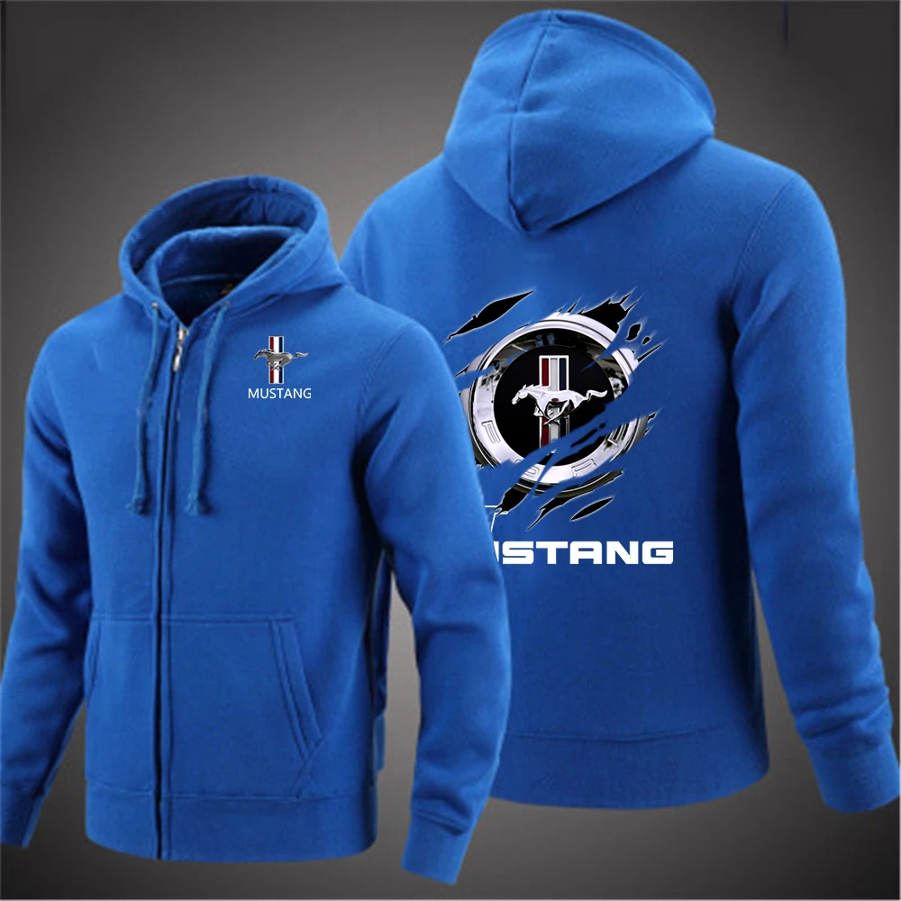 

2021 Creative Design Mustang Autumn Mens Jacket Sweatshirt Leisure Hooded Zipper Male Tops Fashion Outerwear Men zipper Hoodies