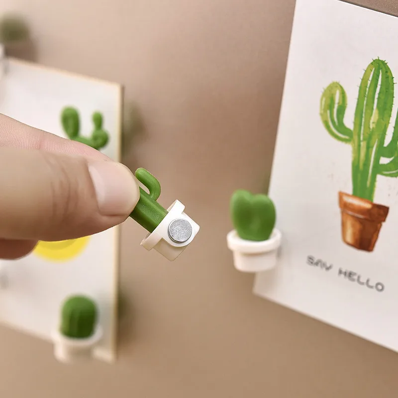 

1Set Cute Fridge Magnets Succulent Plant Magnet Button Cactus Refrigerator Message Sticker Magn Home Decor Kitchen Accessories