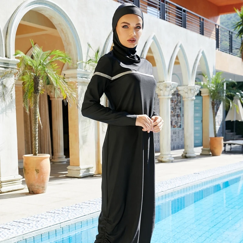 Muslim Swimwear Swimsuit Islamic Long Sleeve Swimming Sets Three Piece Beachwear