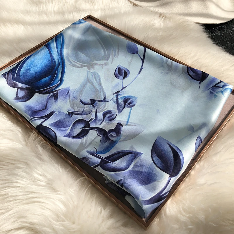 Женский винтажный шелковый шарф повязки на голову цветочный узор для волос