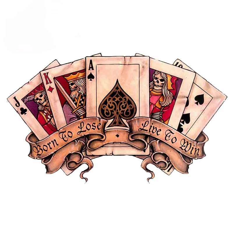 

Car Stickers For Poker Retro Window Fine Decal Personality Creative Motorcycle Decoration Waterproof