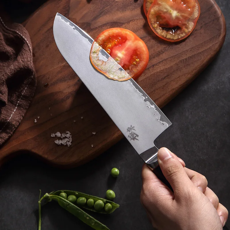 7-дюймовый нож Santoku 3-слойный стальной клинок AUS-10 лезвие шеф-повара для нарезки