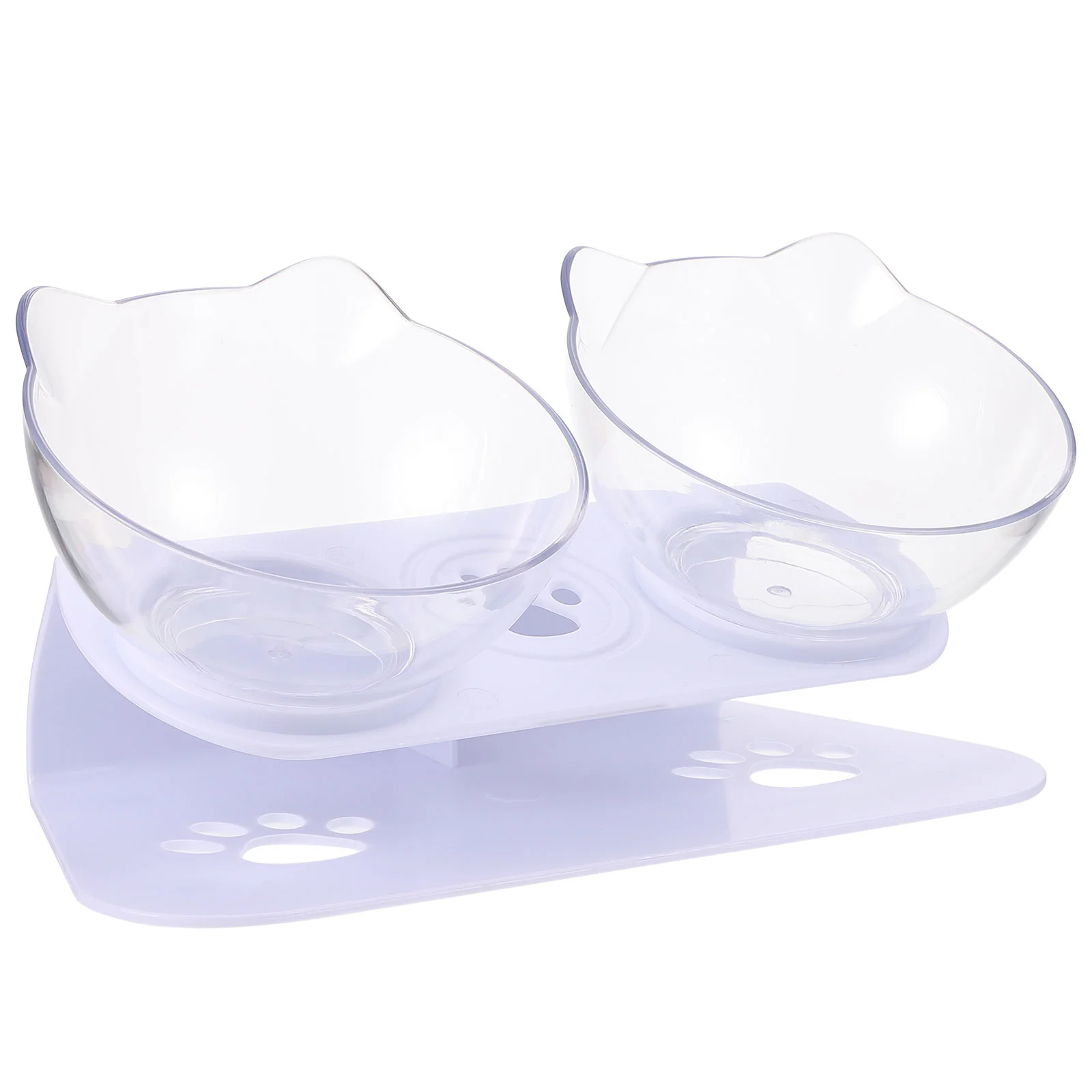 

Cat Food Bowl Double Pet Bowls Puppy Dog Plastic Feeder Large Water Dispenser Feeding