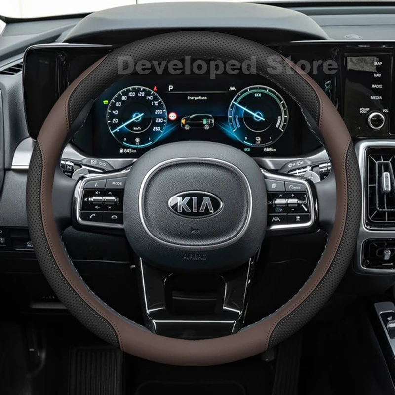 Чехол на руль автомобиля для Kia Sorento UM MK2 XM 2024-2008, RIO 234, кожаный, аксессуары для Kia Sorento (art.: 3920dabb42cf0) - 3920dabb42cf0