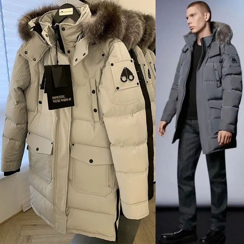 

Moose Knucks Canada Big Fur Collar Outdoor Work Clothes Men's and Women's Long Coat jacket women down jacket women men jacket