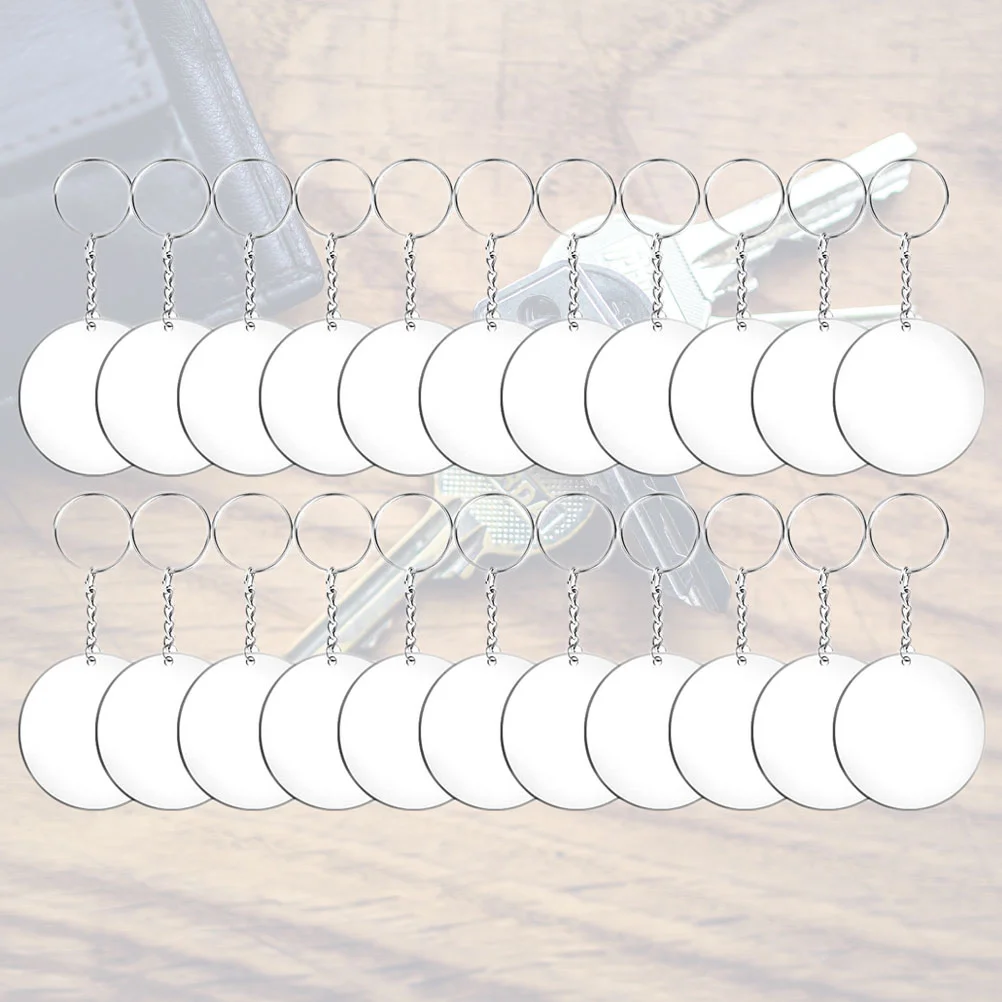

Keychain Blanks Acrylic Key Diy Chains Disc Vinylkeychains Clear Ornament Circle Round Chain Ring Acrylickey Set