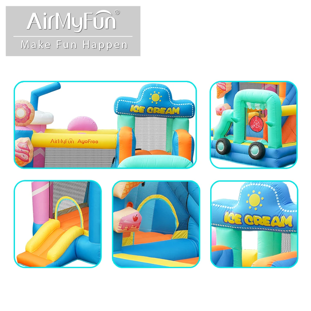Airmyfun новый дизайн надувной замок прыгающий дом мороженое автомобильный комбинированный детский надувной отказов замок с горкой (art.: 3920ceca0db41) - 3920ceca0db41