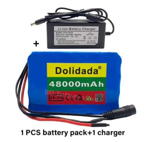 

6s4p 24V 48ah 18650 Lithium-ion battery 25.2v 48000mAh for electric bike with charger
